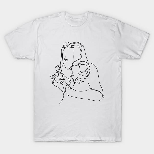 Women Day Drawing Line Art Minimal T-Shirt by Twiri